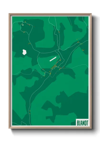 Une affiche de carte sur Blanot