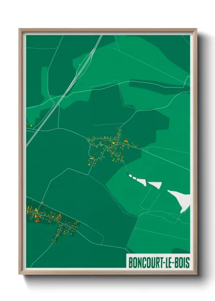 Une affiche de carte sur Boncourt-le-Bois