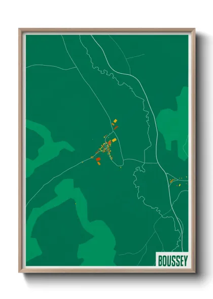 Une affiche de carte sur Boussey