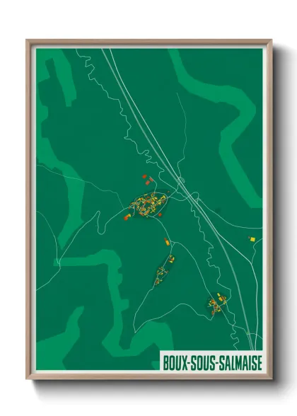 Une affiche de carte sur Boux-sous-Salmaise