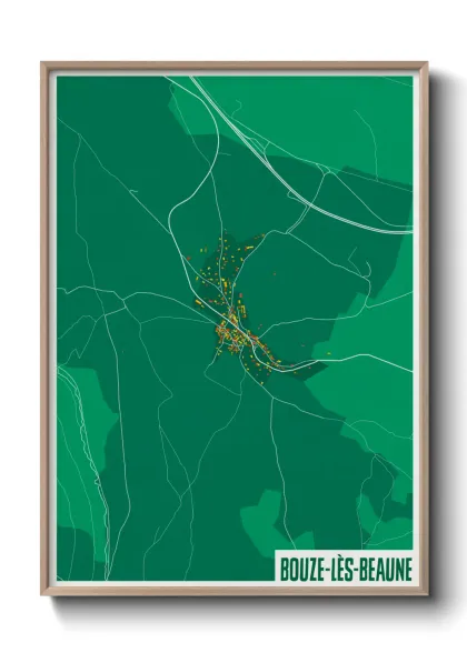 Une affiche de carte sur Bouze-lès-Beaune