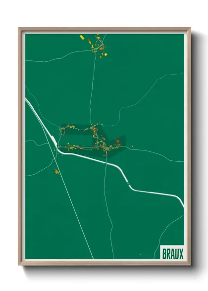 Une affiche de carte sur Braux