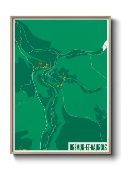 Une affiche de carte sur Brémur-et-Vaurois