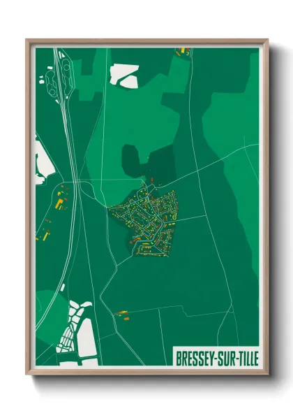 Une affiche de carte sur Bressey-sur-Tille