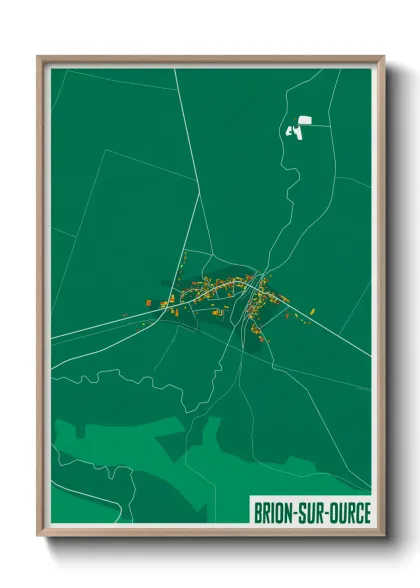 Une affiche de carte sur Brion-sur-Ource