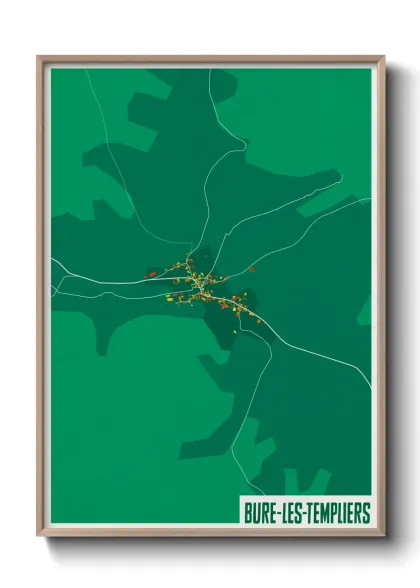 Une affiche de carte sur Bure-les-Templiers