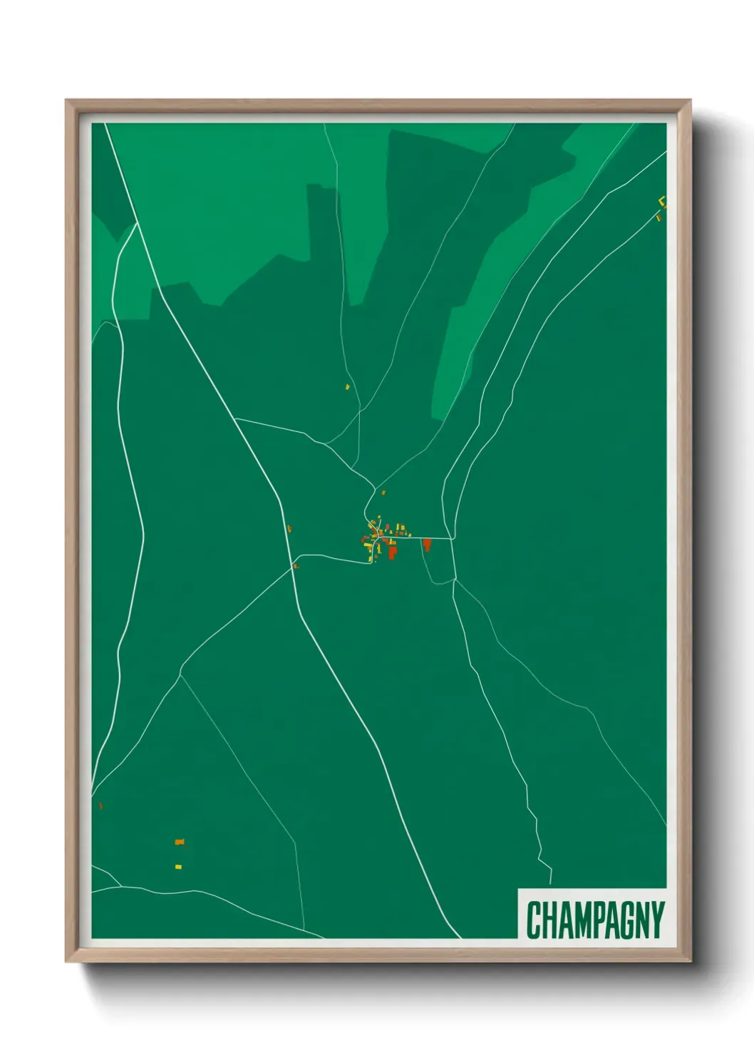 Un poster carte Champagny