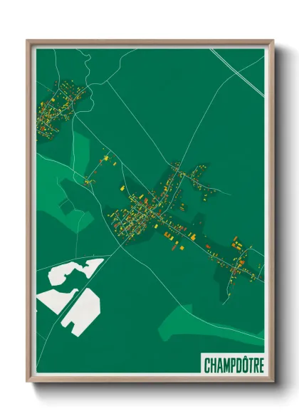 Une affiche de carte sur Champdôtre
