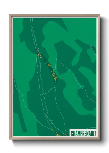 Une affiche de carte sur Champrenault