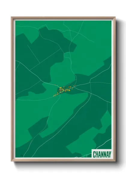 Une affiche de carte sur Channay