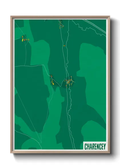 Une affiche de carte sur Charencey