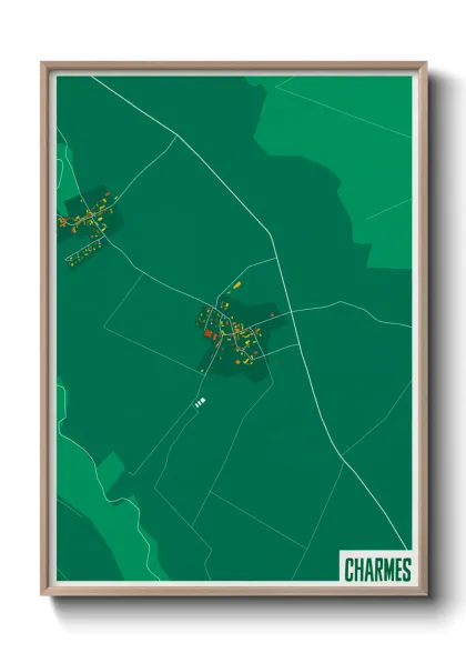 Une affiche de carte sur Charmes
