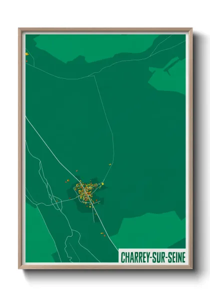 Une affiche de carte sur Charrey-sur-Seine