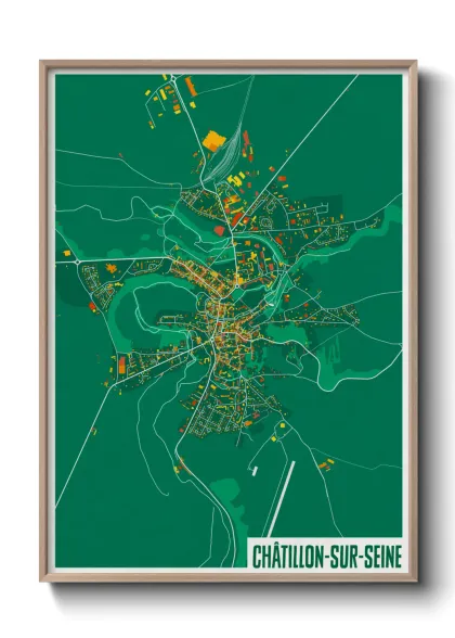 Une affiche de carte sur Châtillon-sur-Seine