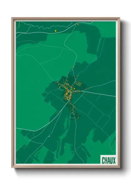 Une affiche de carte sur Chaux