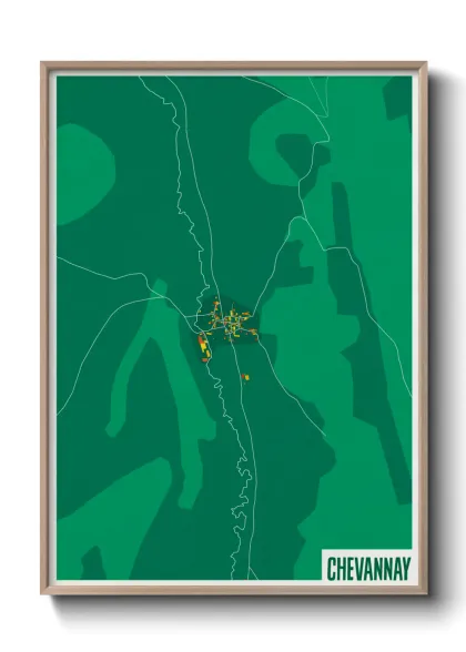 Une affiche de carte sur Chevannay
