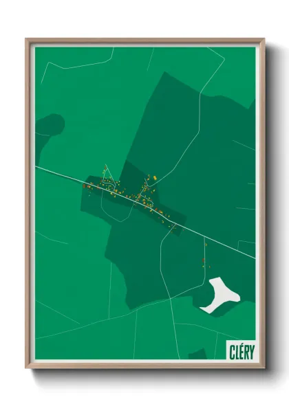 Une affiche de carte sur Cléry