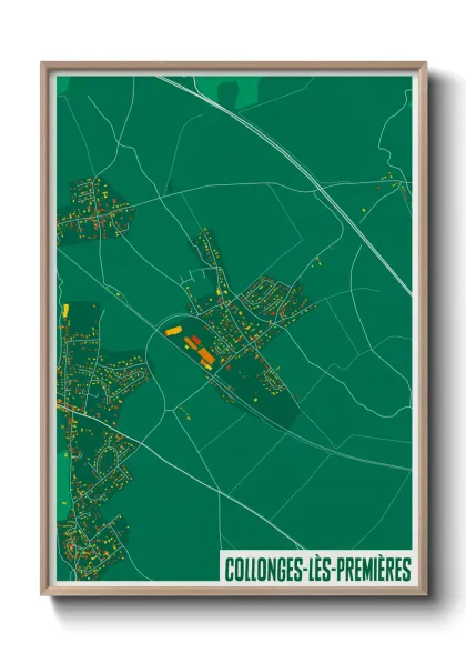 Une affiche de carte sur Collonges-lès-Premières