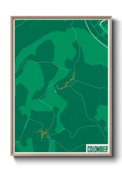 Une affiche de carte sur Colombier