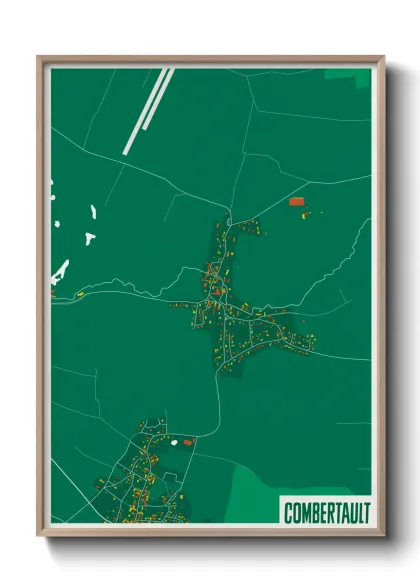 Une affiche de carte sur Combertault