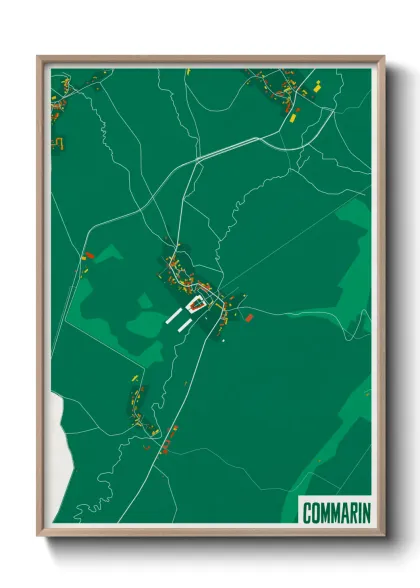 Une affiche de carte sur Commarin