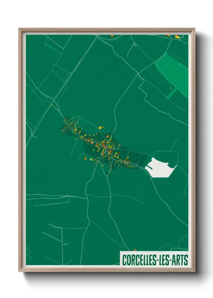 Une affiche de carte sur Corcelles-les-Arts