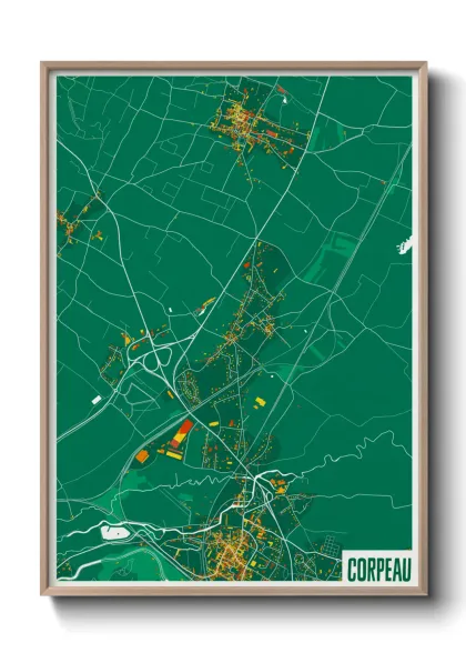 Une affiche de carte sur Corpeau