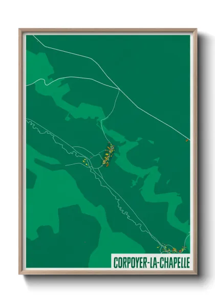 Une affiche de carte sur Corpoyer-la-Chapelle