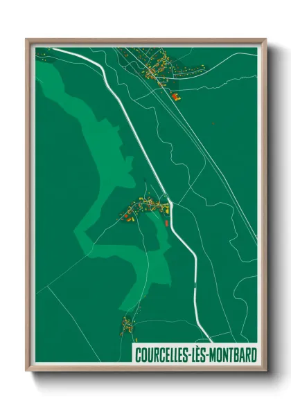 Une affiche de carte sur Courcelles-lès-Montbard