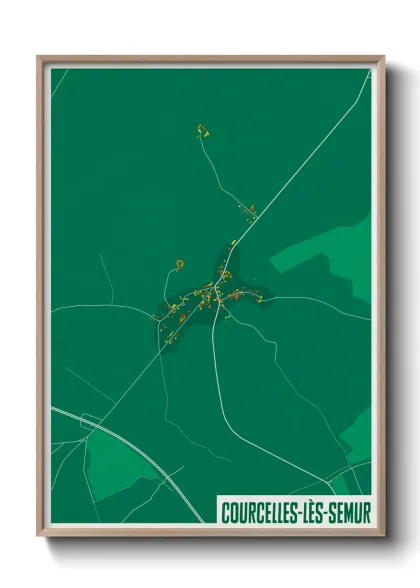 Une affiche de carte sur Courcelles-lès-Semur