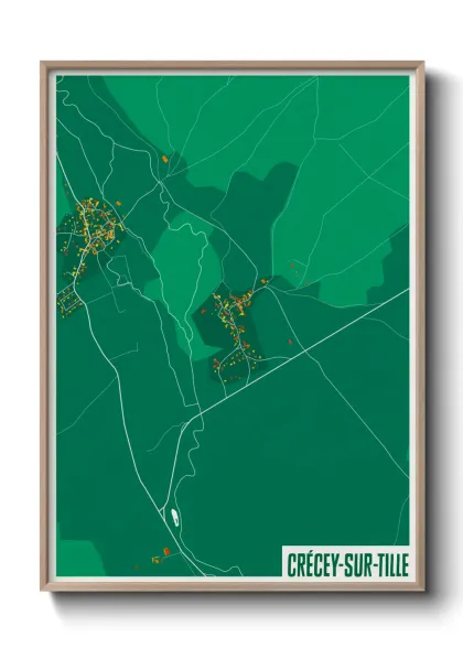 Une affiche de carte sur Crécey-sur-Tille