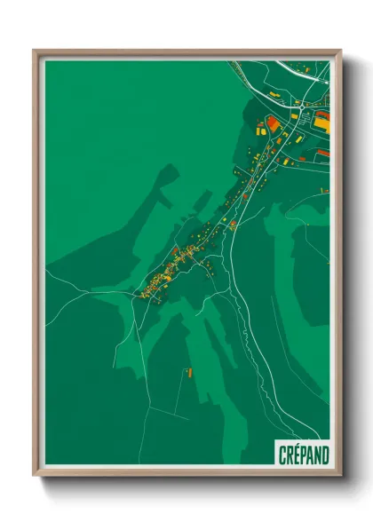 Une affiche de carte sur Crépand