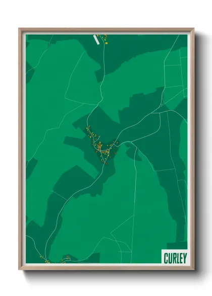 Une affiche de carte sur Curley
