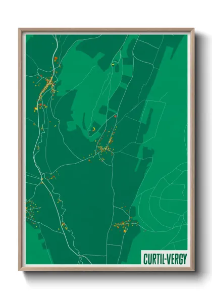 Une affiche de carte sur Curtil-Vergy