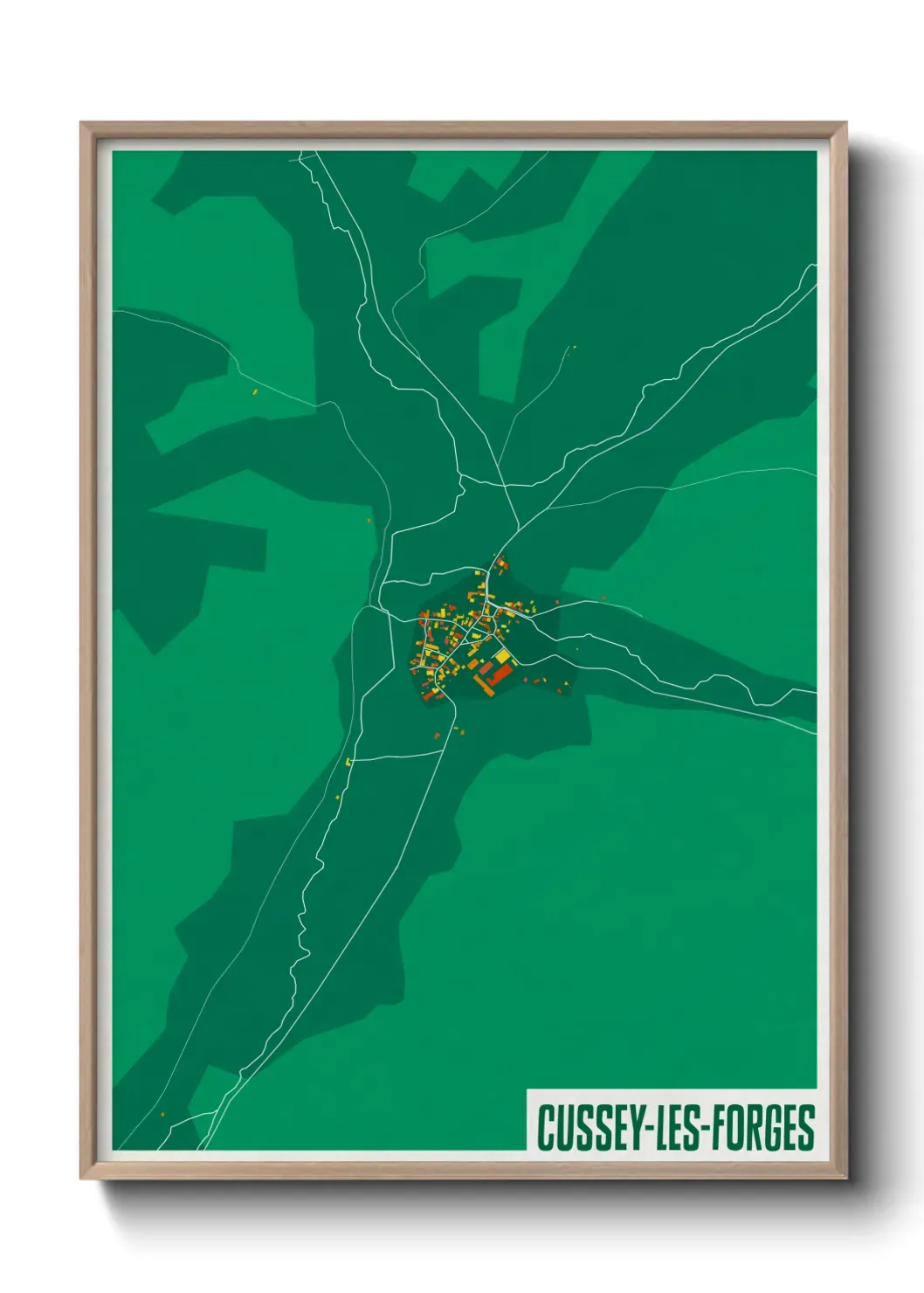 Un poster carte Cussey-les-Forges