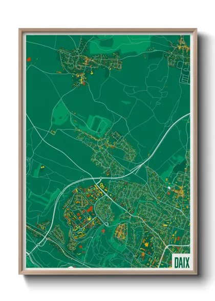 Une affiche de carte sur Daix