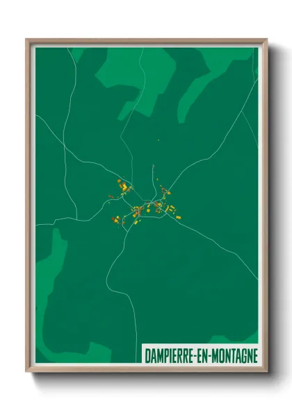 Une affiche de carte sur Dampierre-en-Montagne