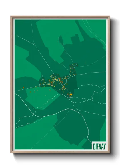 Une affiche de carte sur Diénay