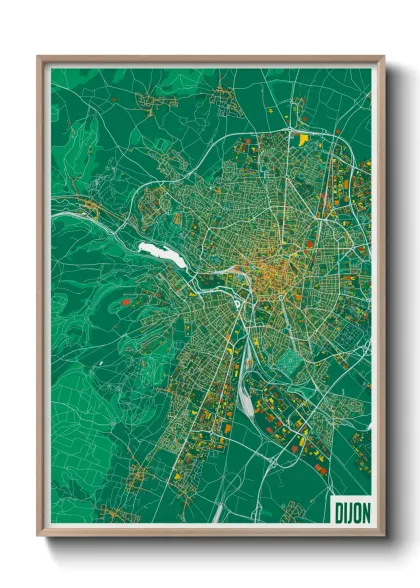Une affiche de carte sur Dijon