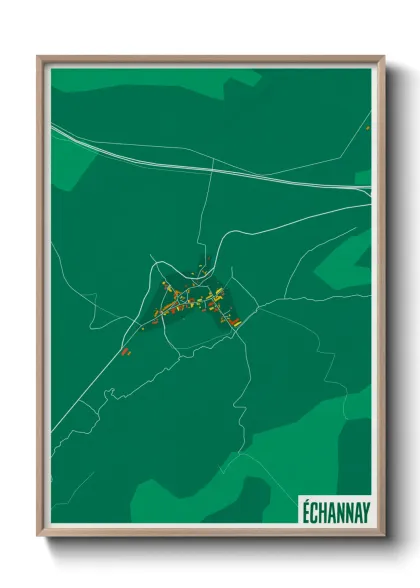Une affiche de carte sur Échannay