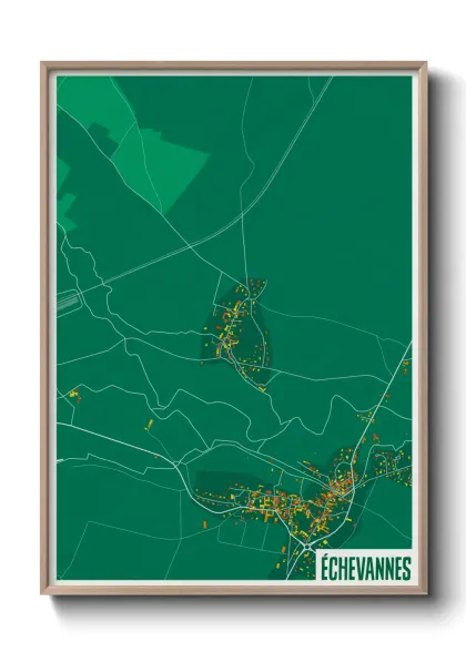 Une affiche de carte sur Échevannes