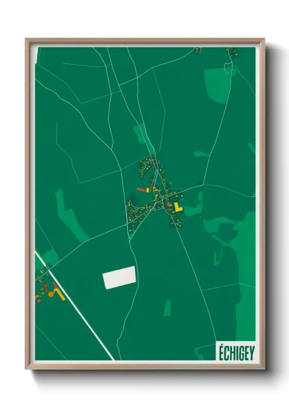 Une affiche de carte sur Échigey