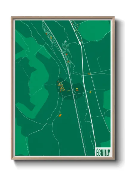 Une affiche de carte sur Éguilly