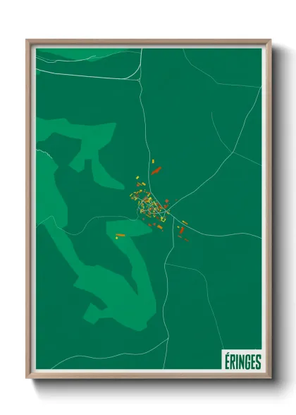 Une affiche de carte sur Éringes