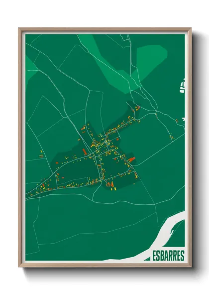 Une affiche de carte sur Esbarres