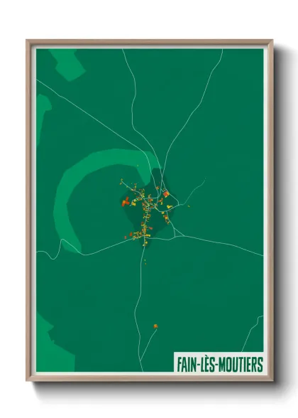 Une affiche de carte sur Fain-lès-Moutiers