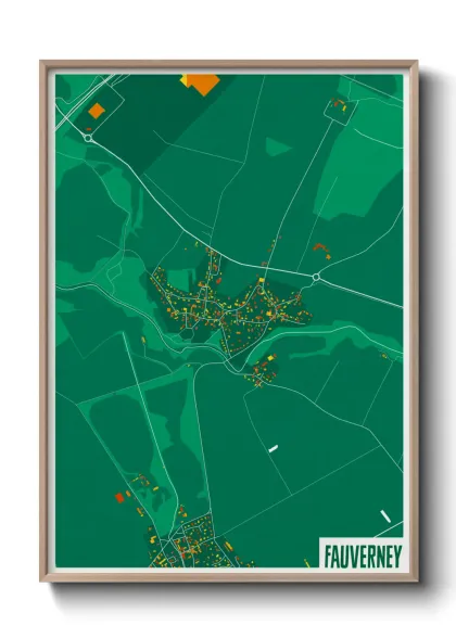 Une affiche de carte sur Fauverney