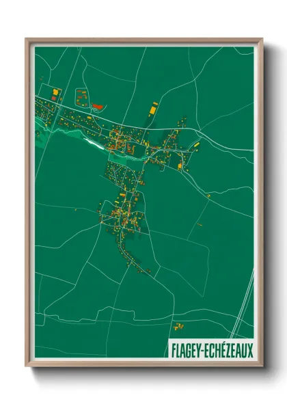 Une affiche de carte sur Flagey-Echézeaux
