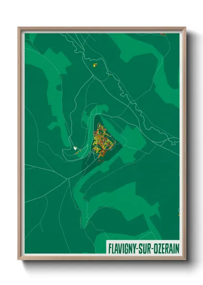 Une affiche de carte sur Flavigny-sur-Ozerain