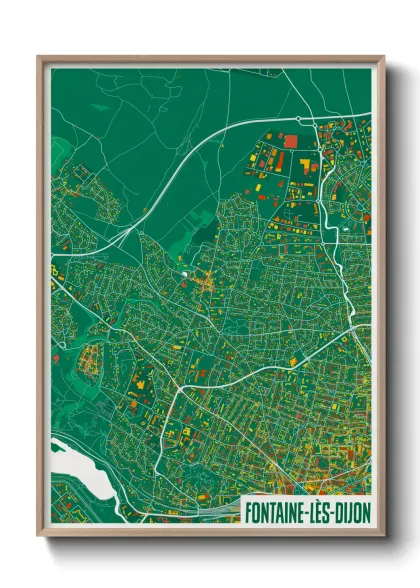 Une affiche de carte sur Fontaine-lès-Dijon